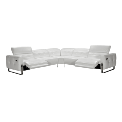 Nicole Sectional in White Leather