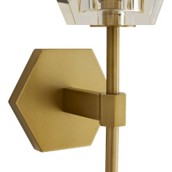 Basilia Wall Sconce in Antique Brass Details