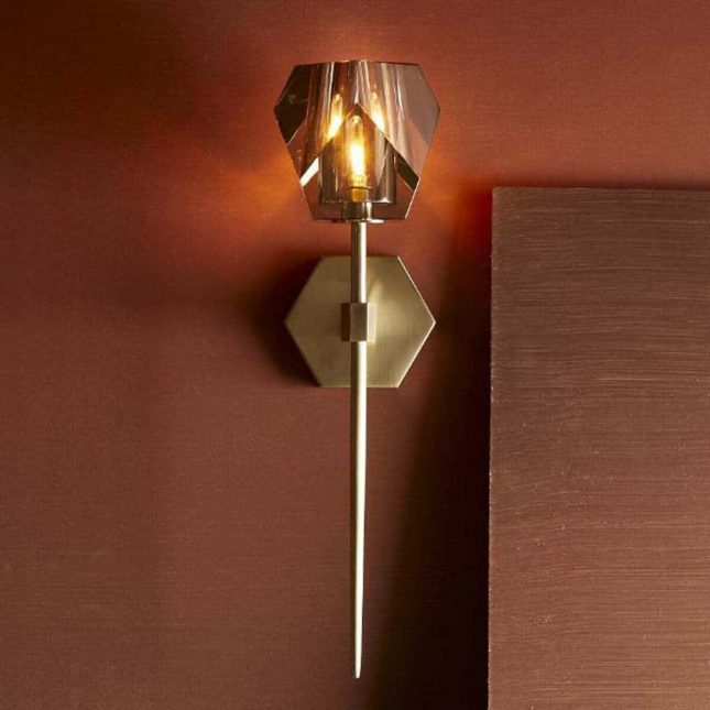 Basilia Wall Sconce in Pale Brass Liveshot