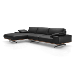 Carlisle Left Facing Sectional in Jet Black Angle