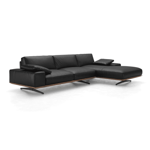 Carlisle Right Facing Sectional in Jet Black Angle