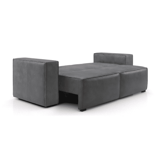 Dominick Sofa Bed in Grey Smoke Leather Open