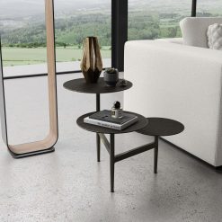 Hatton Side Table with Leather Top Liveshot