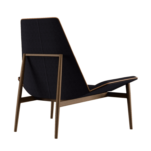Kent Lounge Chair in Black Linen Back