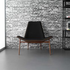 Kent Lounge Chair in Black Linen Liveshot
