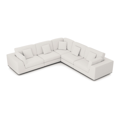 Perry Modular Sofa Set in Chalk Fabric Top View