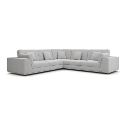 Perry Modular Sofa Set in Gris Fabric Front