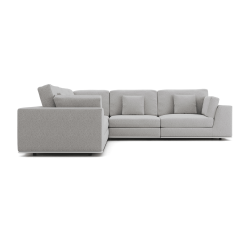Perry Modular Sofa Set in Gris Fabric Side View