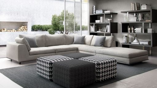 Perry Modular Sofa Set in Chalk Fabric Liveshot