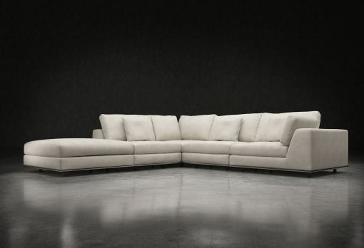 Perry Modular Sofa Set in Chalk Fabric Liveshot Right Arm