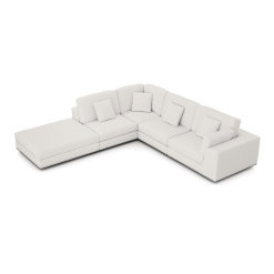 Perry Modular Sofa Set in Chalk Fabric Right Facing Arm Top