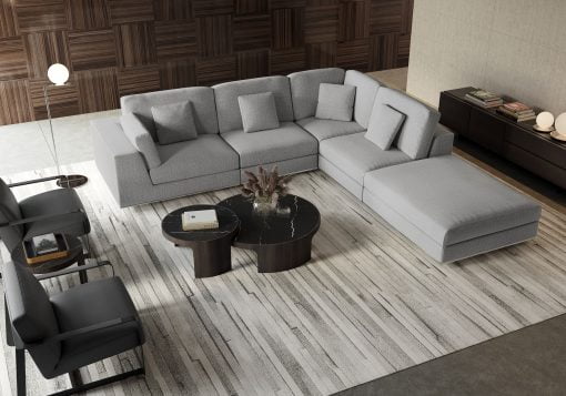 Perry Modular Sofa Set in Gris Fabric Liveshot