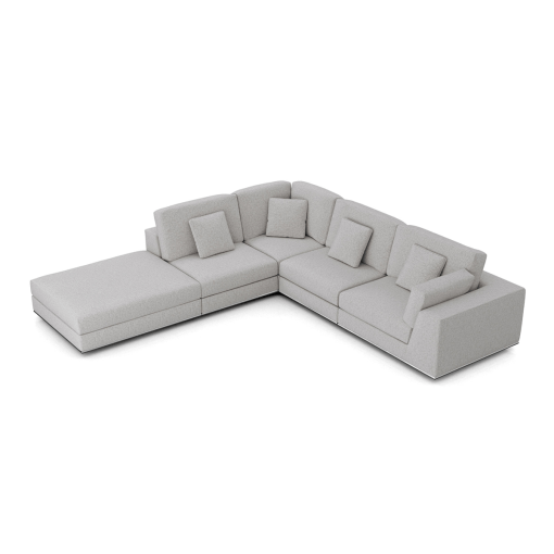 Perry Modular Sofa Set in Gris Fabric Right Facing Arm Top