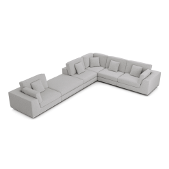 Perry Modular Sofa Set in Gris Fabric Top