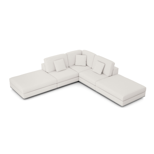 Perry Modular Sofa Set in Chalk Fabric Top View
