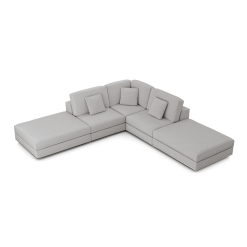Perry Modular Sofa Set in Gris Fabric Top