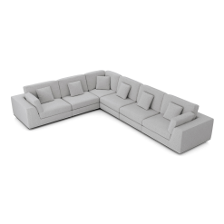 Perry Modular Sofa Set Gris Fabric Top