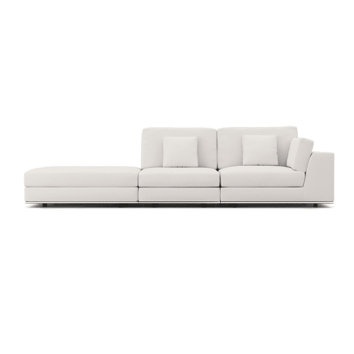 Perry Modular Sofa Set in Chalk Fabric Right Facing Arm