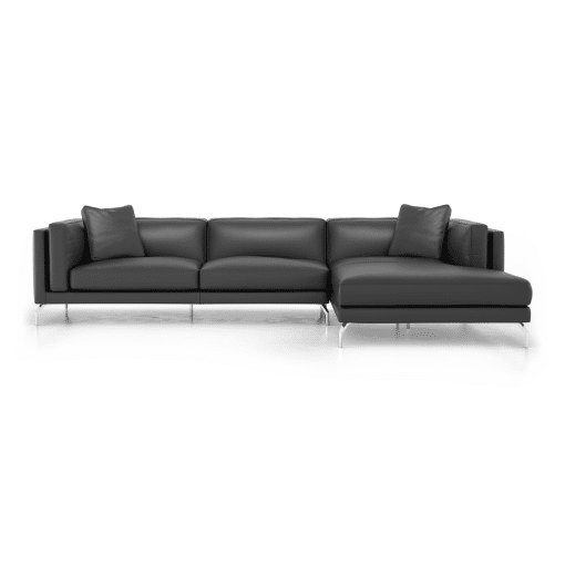 Reade Right Facing Sectional in Graphite Leather