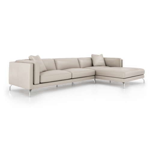 Reade Right Facing Sectional in Opala Leather Angle