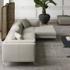 Reade Sectional in Opala Leather Liveshot
