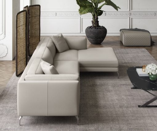 Reade Sectional in Opala Leather Liveshot