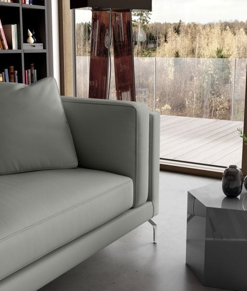 Reade Sofa in Warm Grey Leather Details