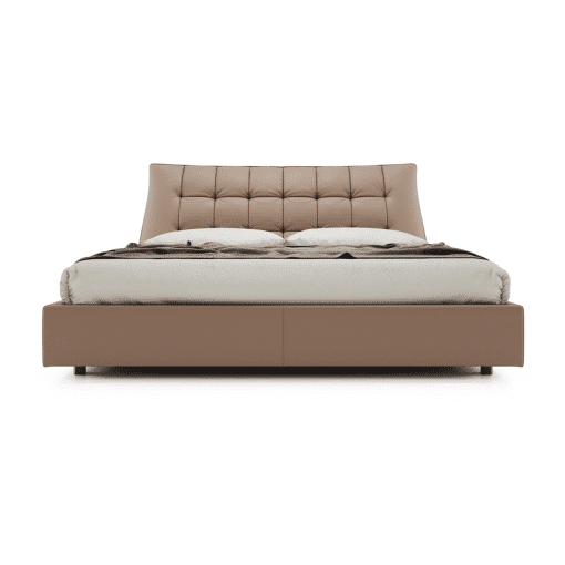 Renwick Bed in Warmed Cognac Eco Leather Front