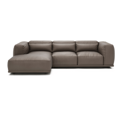 Thomas Left Facing Sectional in Canela Leather