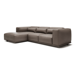 Thomas Left Facing Sectional in Canela Leather Angle