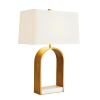 Blossom Table Lamp in Antique Brass with light
