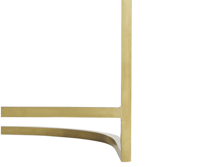 Carillo Counter Stool in Muslin and Antique Brass Base Details