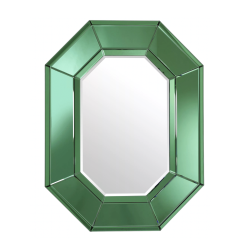 Fabricia Wall Mirror in Green Glass