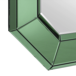 Fabricia Wall Mirror in Green Glass