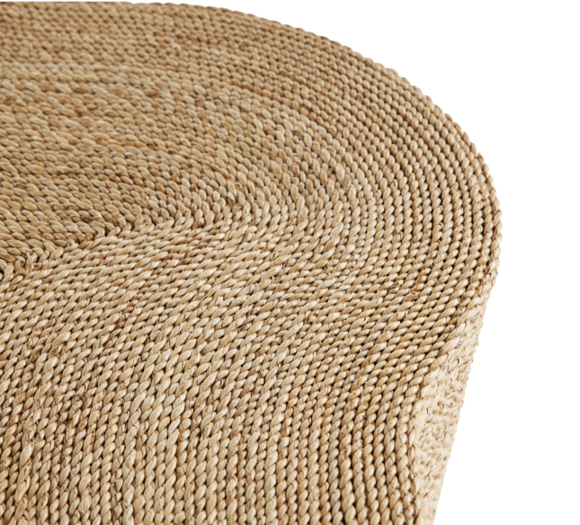 Harvey Coffee Table in Natural Abaca Top Details