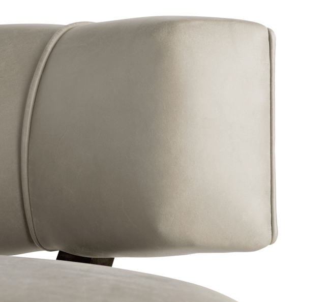 Leon Accent Chair in Morel Leather Details Headrest