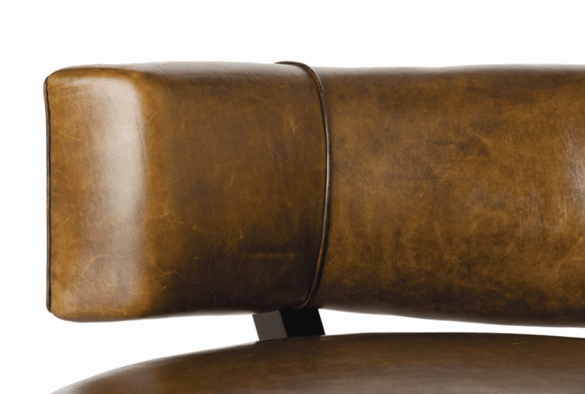 Leon Accent Chair in Mottled Brown Leather Details