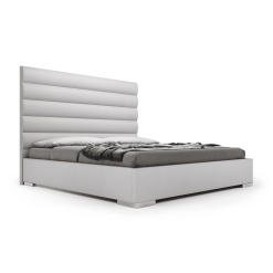 Prince Bed in Pearl Grey Eco Leather Angle