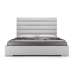 Prince Bed in Pearl Grey Eco Leather Front