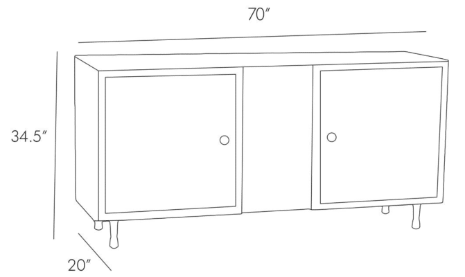 Zelene Short Cabinet Dimensions