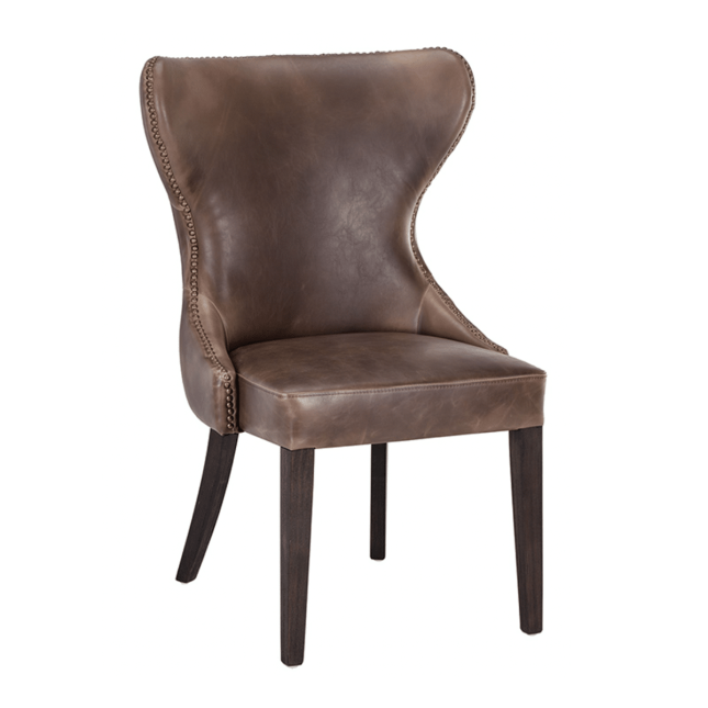 Ariana Dining Chair in Havana Dark Brown Leatherette