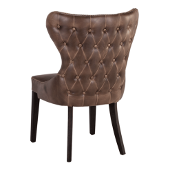Ariana Dining Chair in Havana Dark Brown Leatherette Back