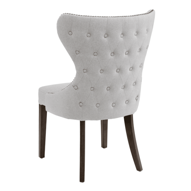 Ariana Dining Chair in Light Grey Fabric Back