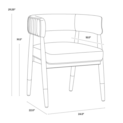 Callem Dining Armchair Dimensions