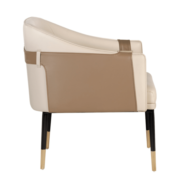 Carter Lounge Chair in Napa Beige and Napa Tan Side