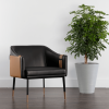 Carter Lounge Chair in Napa Black and Napa Cognac Liveshot
