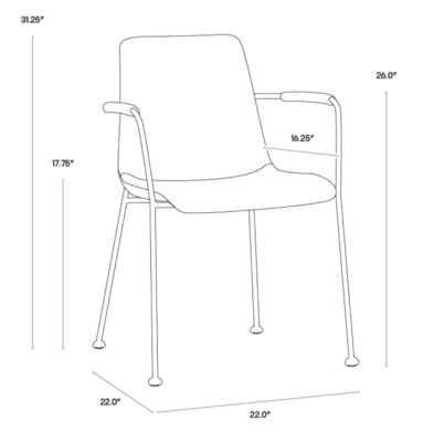 Hathaway Dining Arm Chair Dimensions