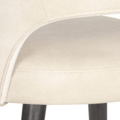 Monae Dining Chair Bravo Cream Leatherette and Polo Club Muslin Fabric Details Stitching