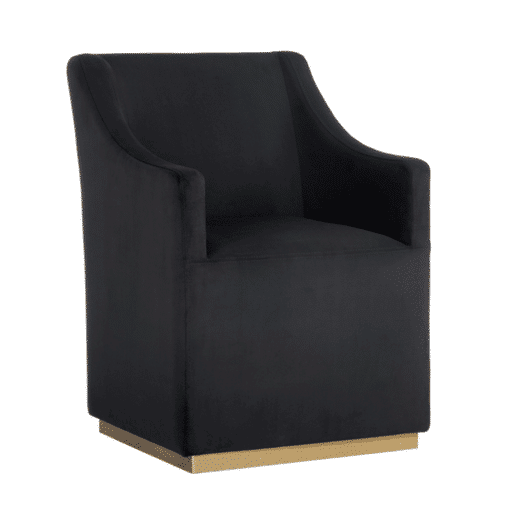Zane Wheeled Lounge Chair in Abbington Black