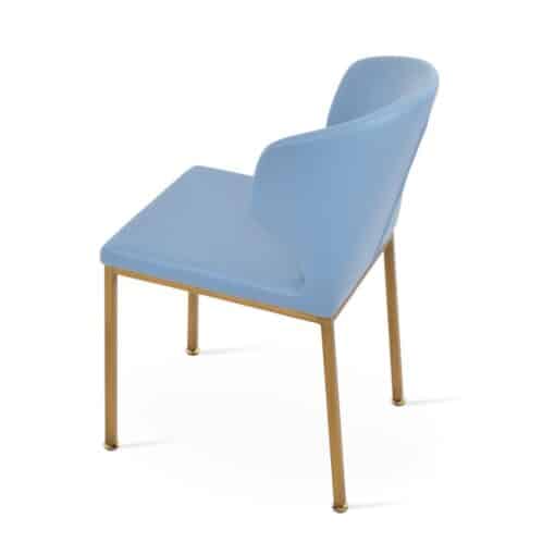 AMED METAL BRASS ADJS CAPS AMED SEAT LEATHERETTE F SOFT BLUE CHAIR